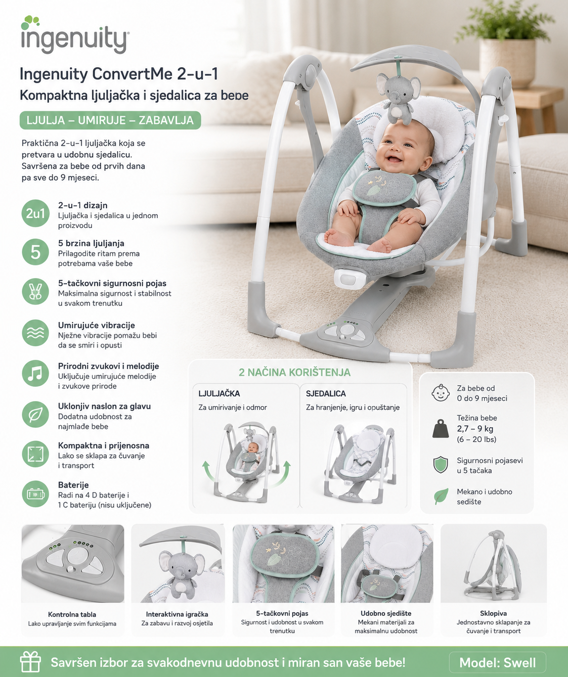 BABY LJULJ STOLICA 6205